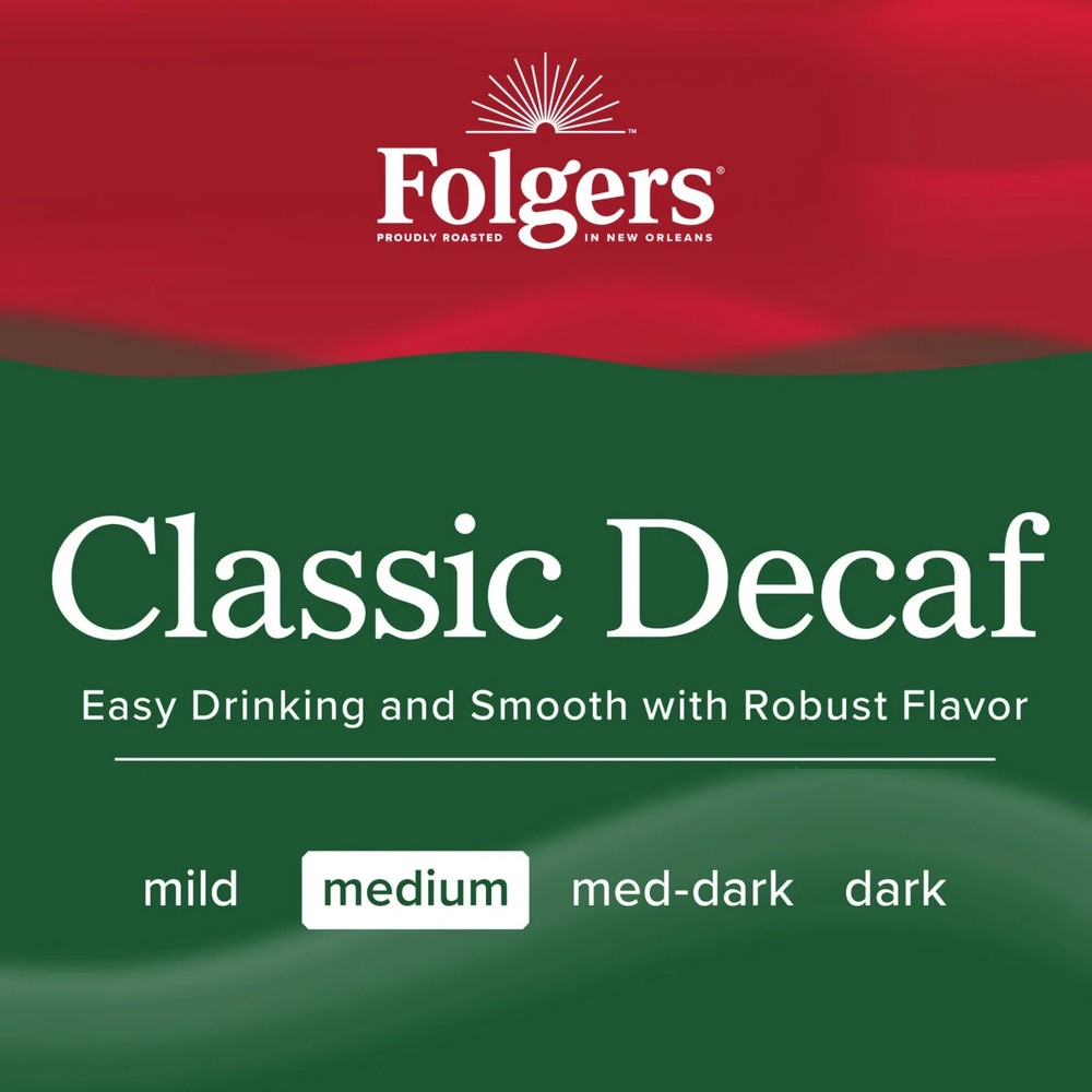 (6 pack) Folgers Classic Decaffeinated Instant Coffee, 8 oz Jar