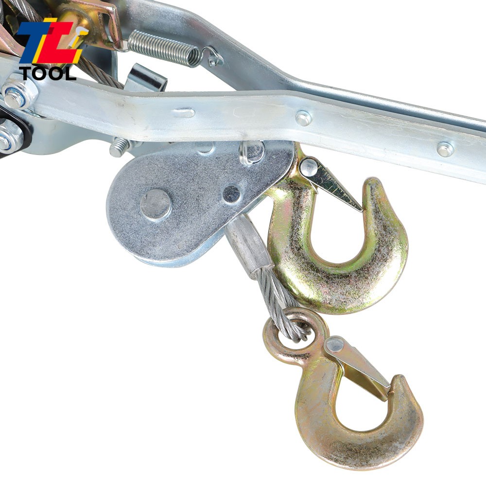 4 Ton Dual Gear Hand Power Puller Heavy Duty Power Cable Puller W/ 3 Hooks