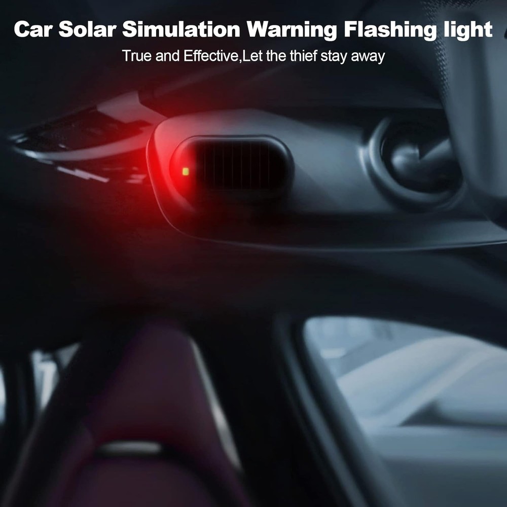Solar-Powered Anti-Theft LED Light for Enhanced Car Security | Blue