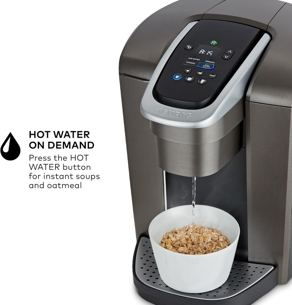 Brushed Slate K-Elite Coffee Maker with Strength & Temperature Control, 8-12 oz