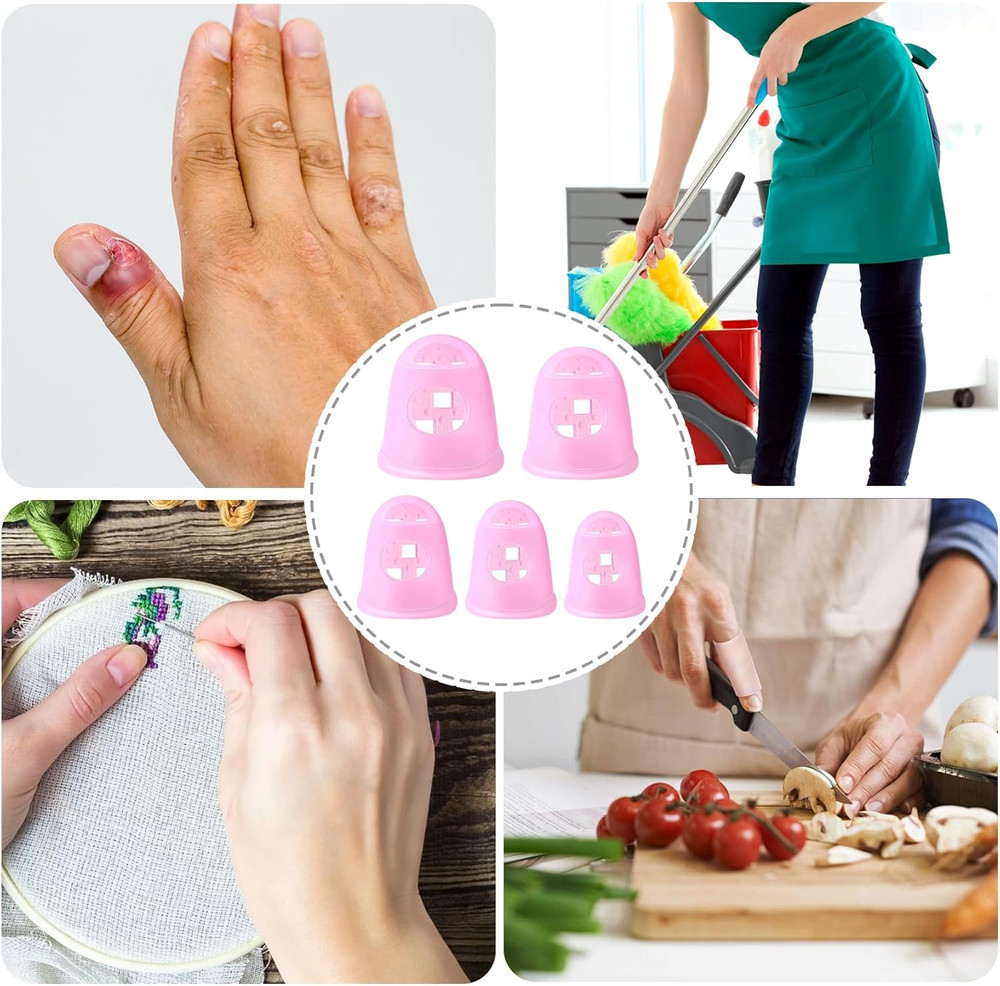 20pcs Rubber Finger Tip Guard, 5 Sizes Finger Grips Protector for Sorting Pap...