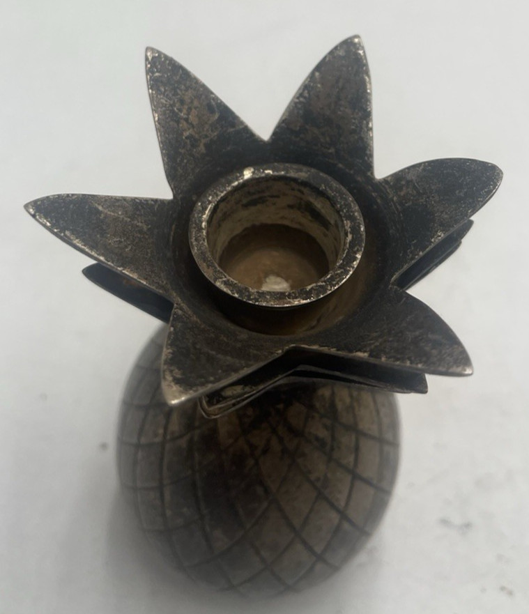 Vintage Brass Pineapple Candlestick Candle Holder
