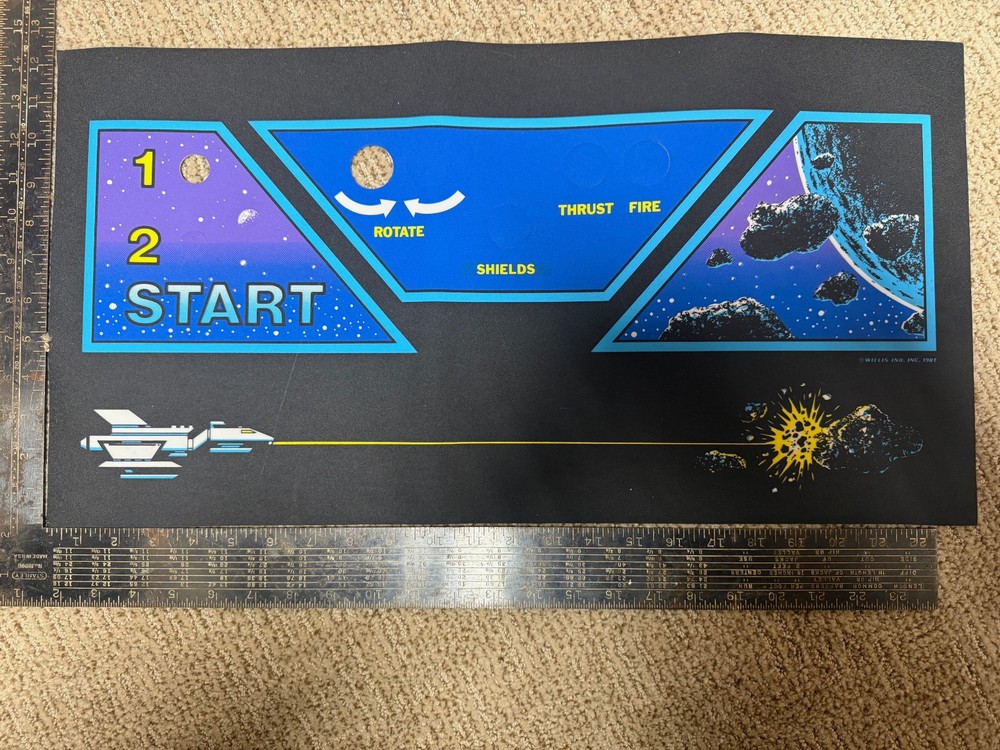 Asteroids Deluxe Arcade Control Panel Overlay CPO Reproduction Atari