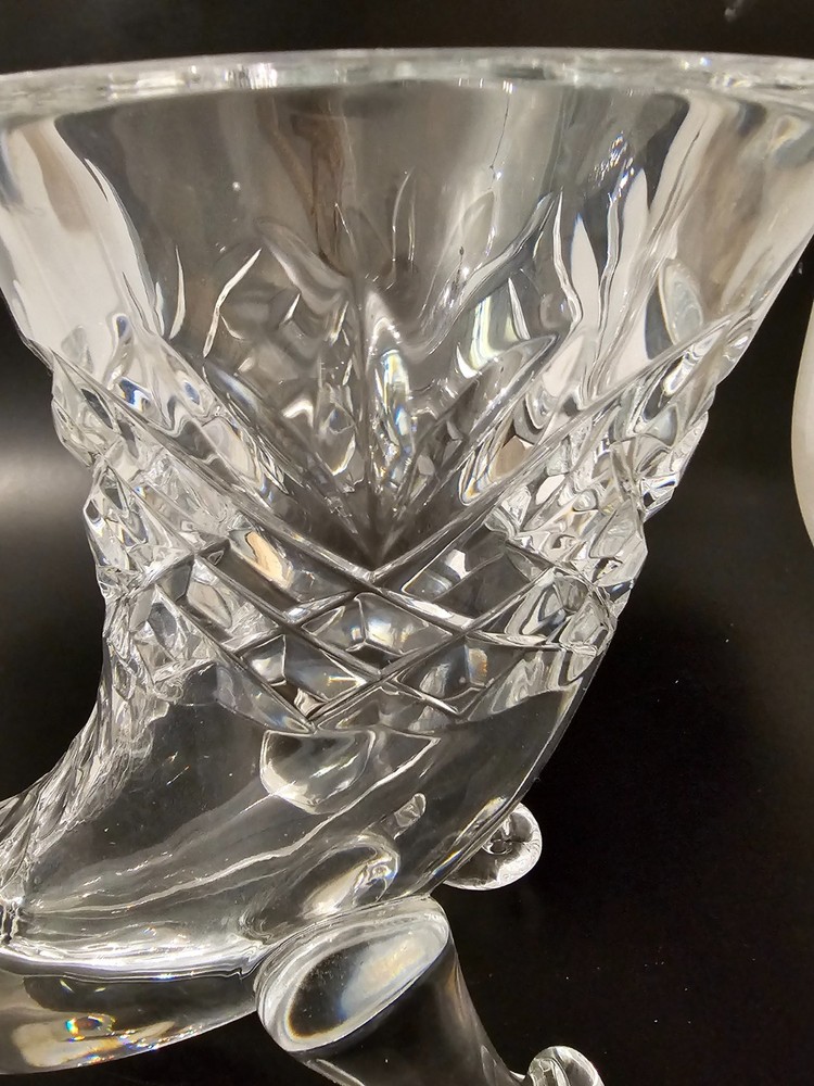 Crystal Cornucopia Heavy Vase