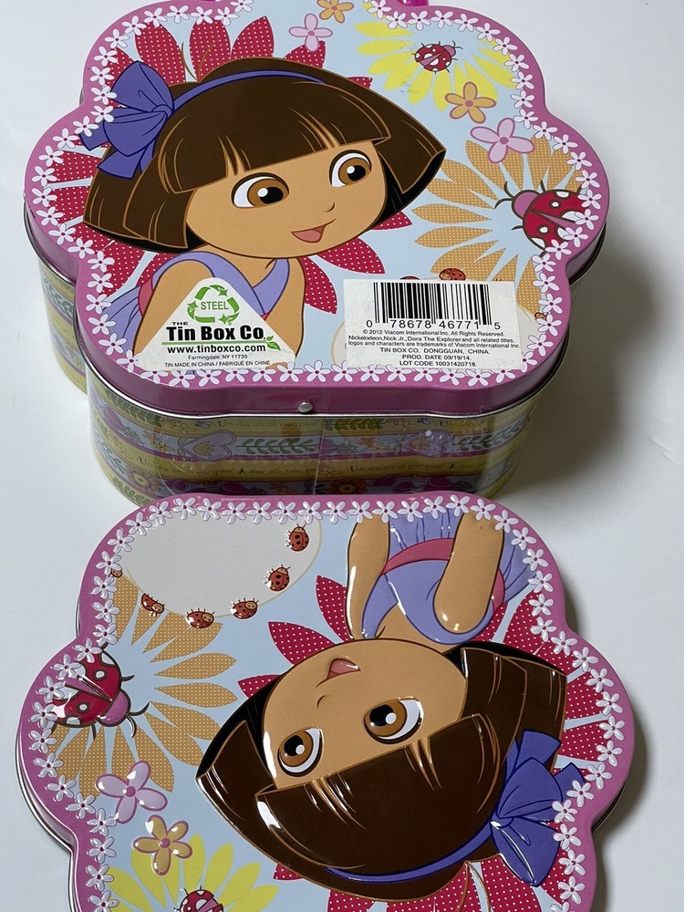 2012 Dora The Explorer Tin Box Co. w Handle Collectible Case