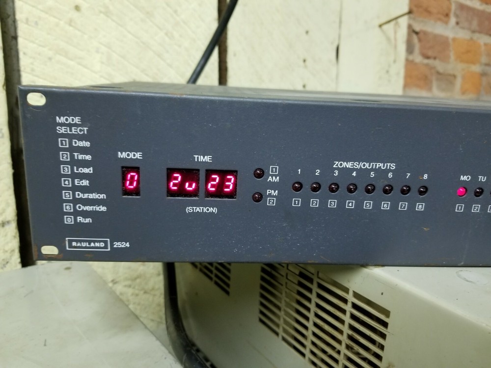 Rauland 2524 Master Time Clock Programmer Event Scheduler - Power Verified -