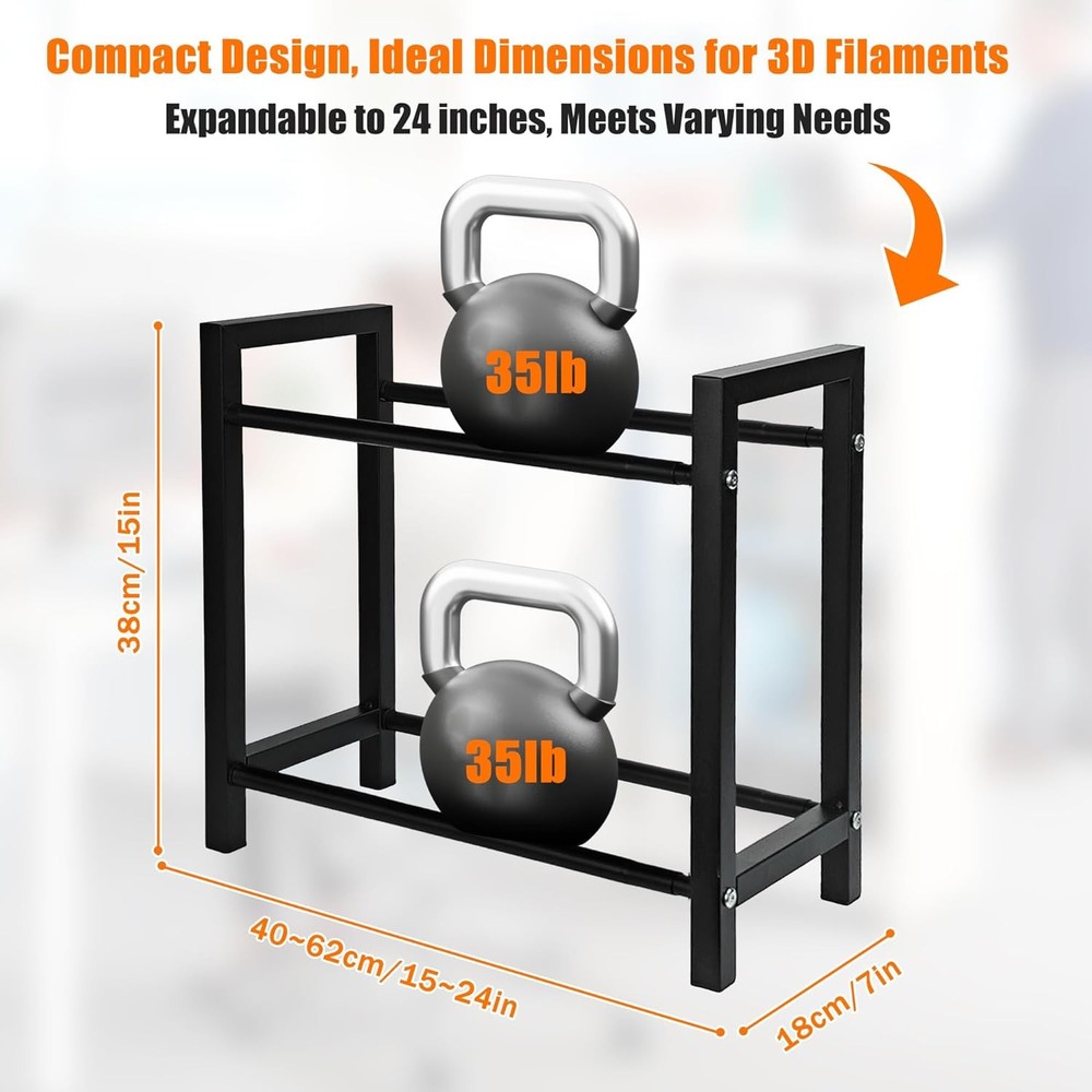 2 Tiers Expandable 3D Printer Filament Storage Rack Desktop – Adjustable