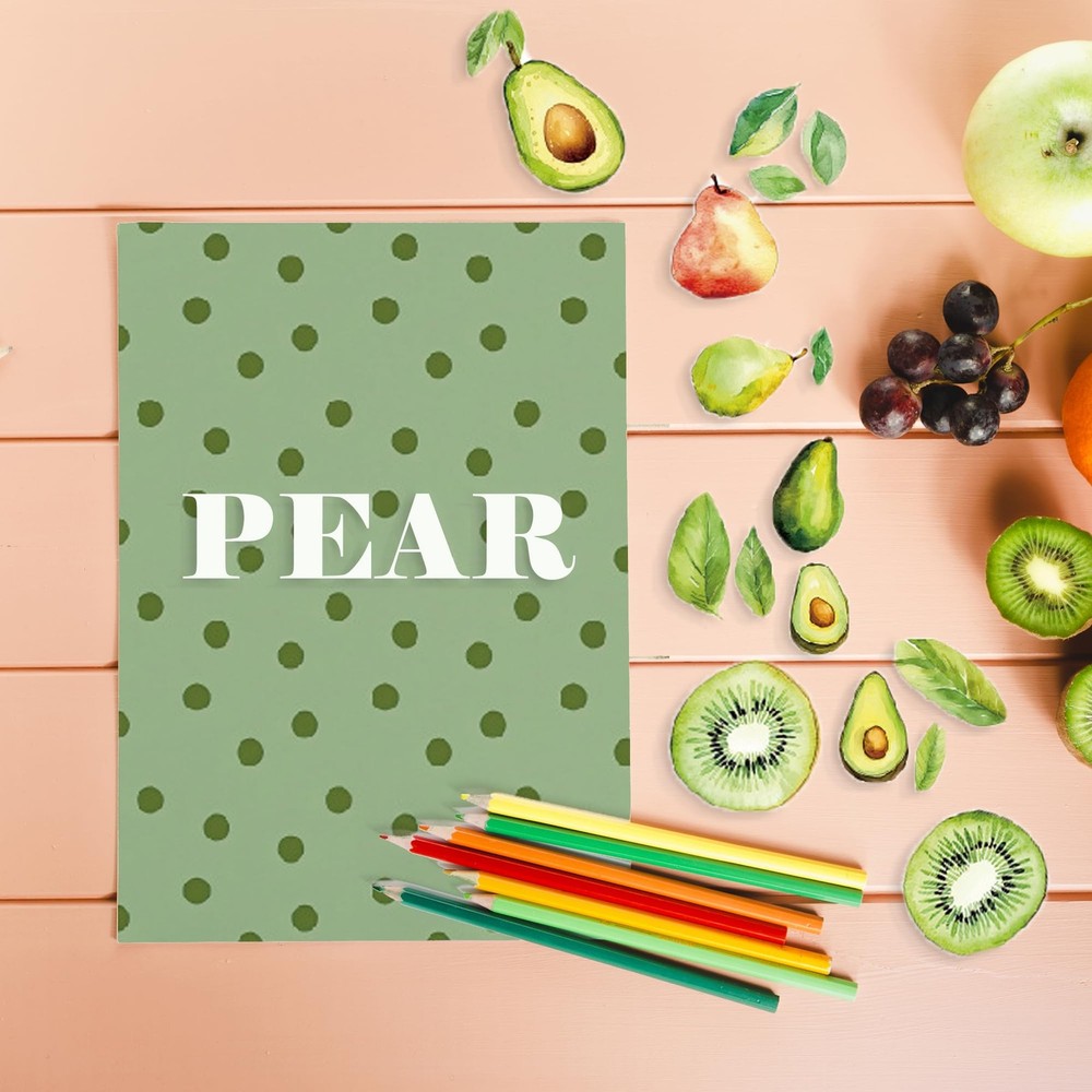 Fruit Themed Scrapbook Paper Summer Pattern Pear Decorative 6 Inch 24 Sheets