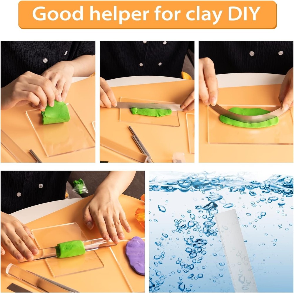12 Pcs Polymer Clay Cutter Tools, Acrylic Roller for Clay, Acrylic...