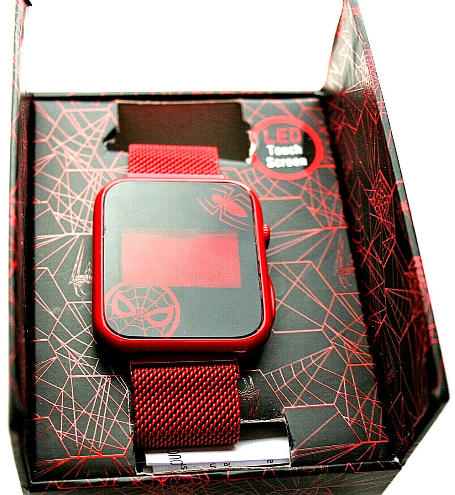Marvel Comics Spider-Man Red LED Digital Watch New NOS Box Touch On/Off