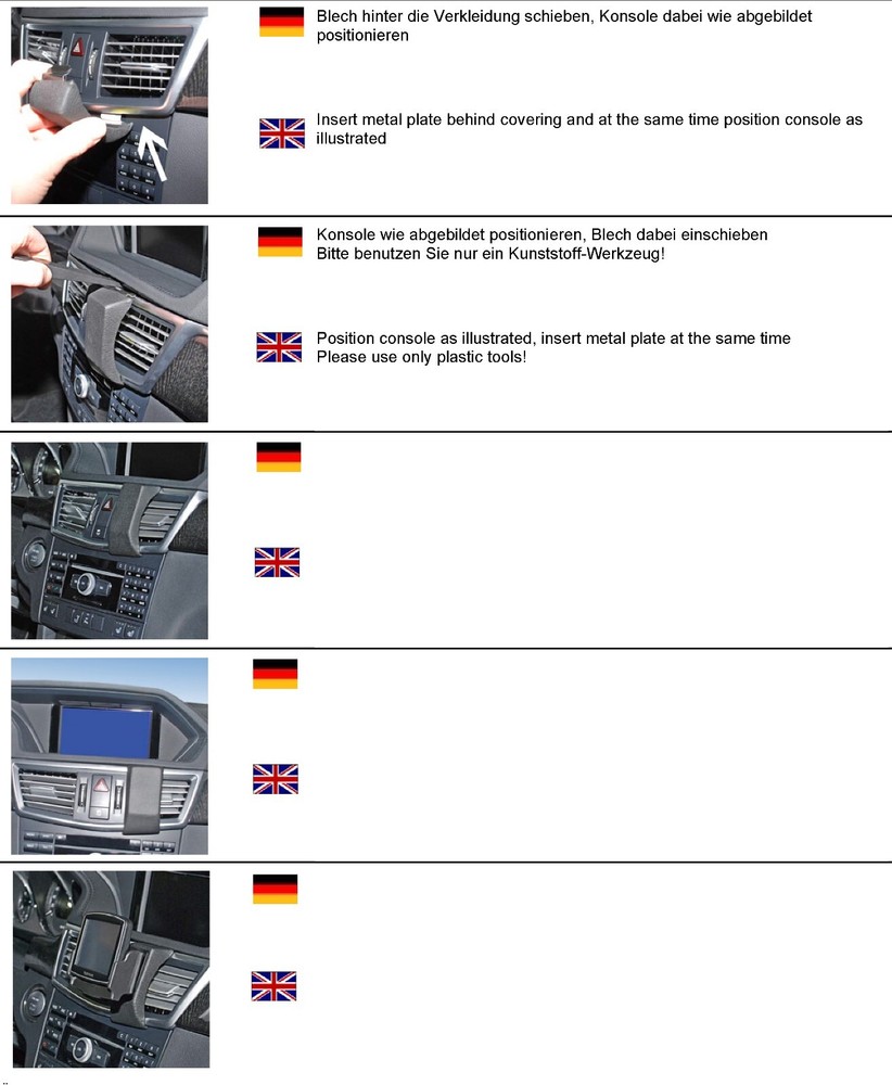 KUDA Bracket 291815 Fits MB E-Class (W212) 2009 to 2012 onwards (MU)