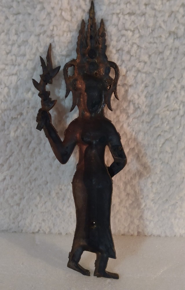 Vintage Brass Goddess Figure Overlay
