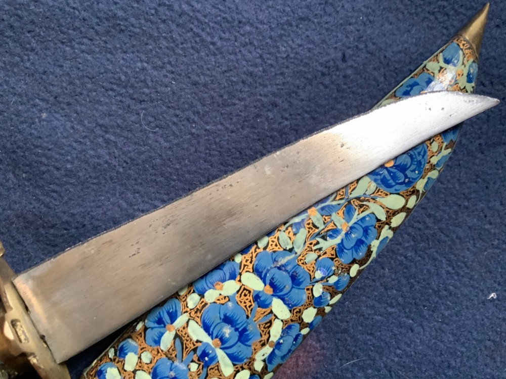 Vintage Dagger Knife with scabbard enamel