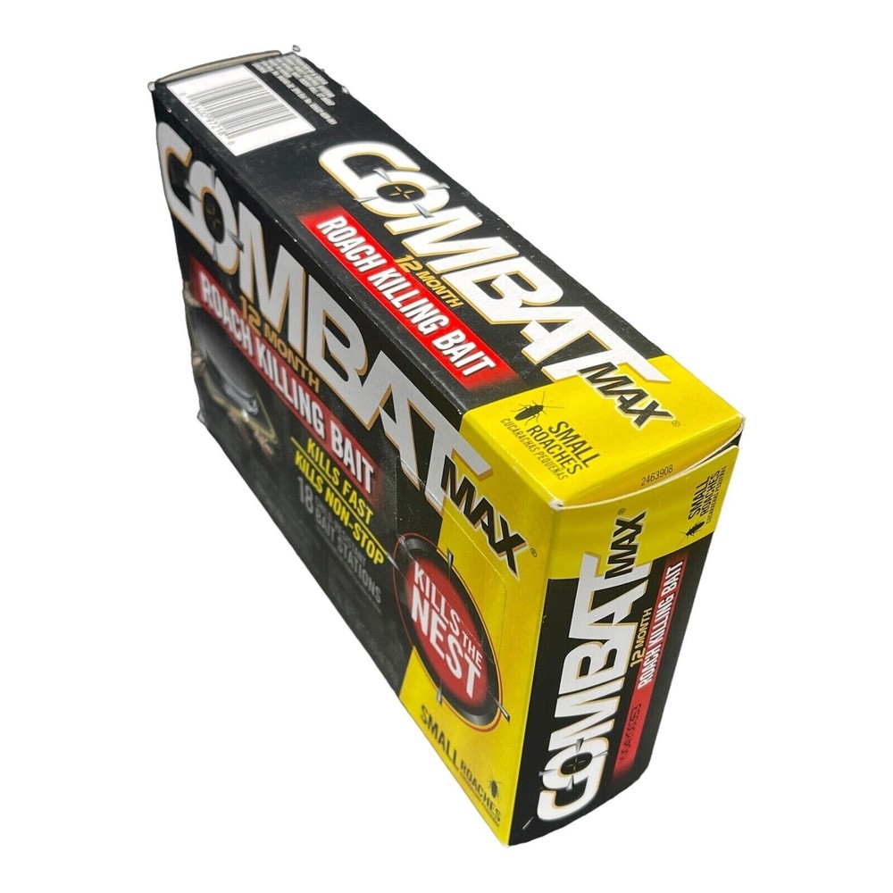 Combat Max 12 Month Roach Killing Bait, Small Roach Child-Resistant 18 Count