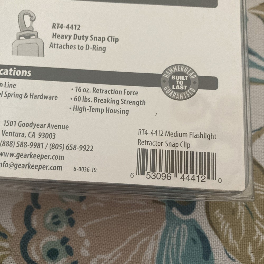 Gear Keeper Medium Fire Rescue Flashlight Retractor 3C-8AA