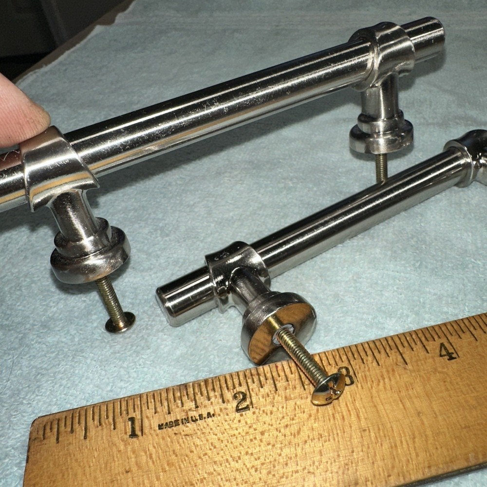 2 Vintage Chrome Drawer Pulls High Quality Pulls Elegant Look