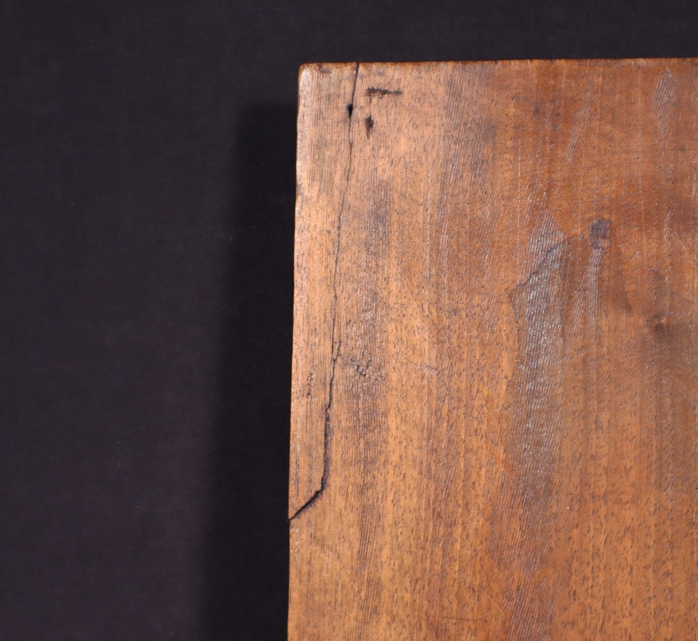 15" Tall Antique French Solid Walnut Wood Panel with Highly Carved Devil/Face