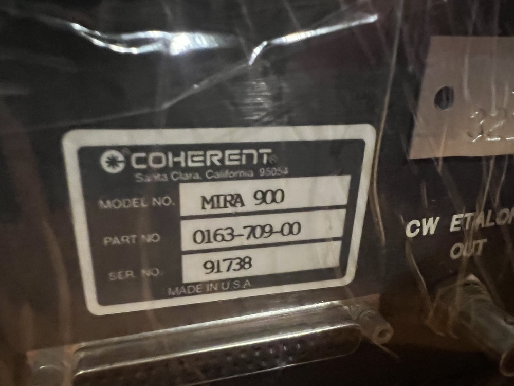 Coherent Inc. Mira 900 Tunable Ti:Sapphire Laser System controller
