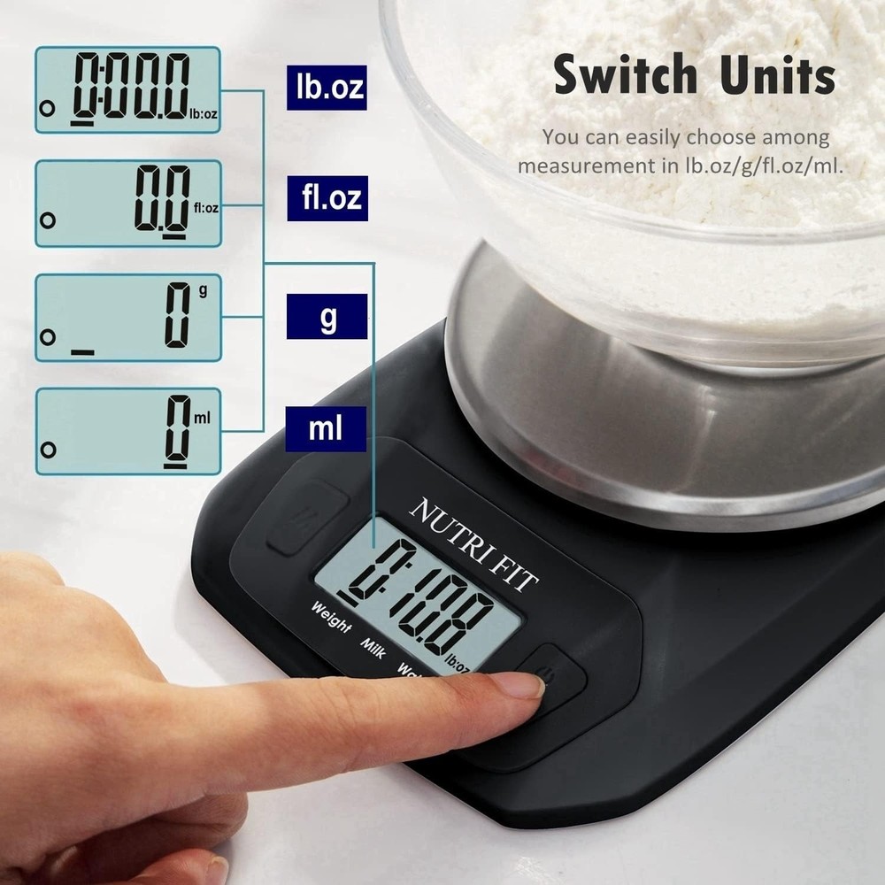 Compact Digital Kitchen Scale - Accurate Measurements for Diet & Portion Control