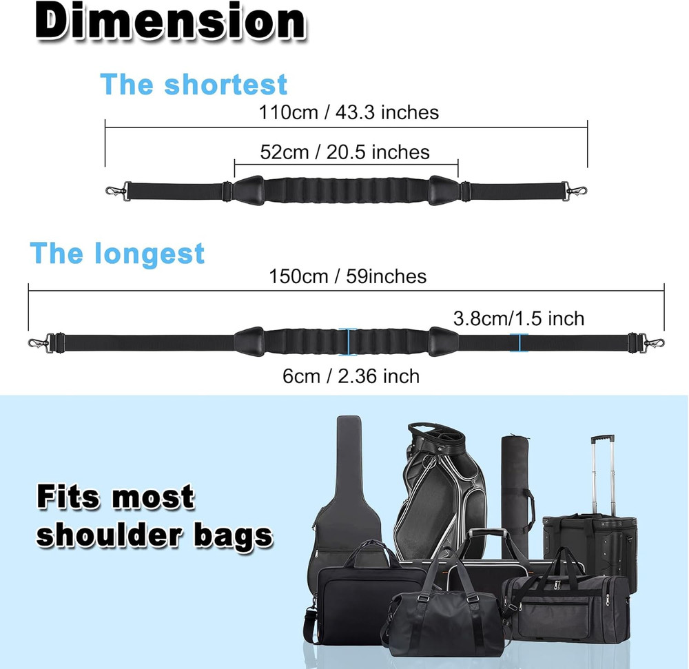 Shoulder Strap, 59” Luggage Shoulder Strap, Universal Bag Strap Replacement for