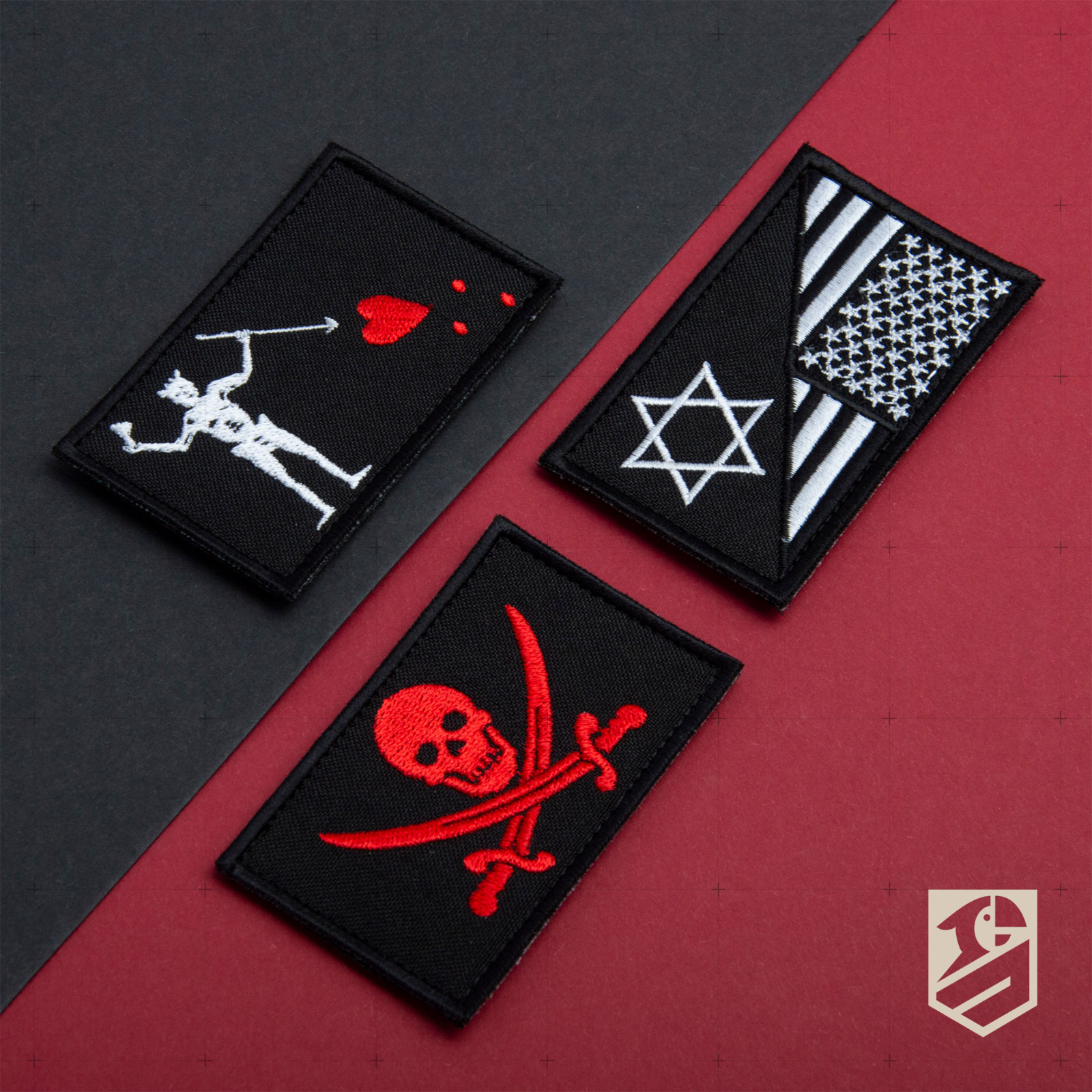 2Pcs Jolly Roger & Blackbeard Edward Teach Patch, Embroidered Pirate Skull
