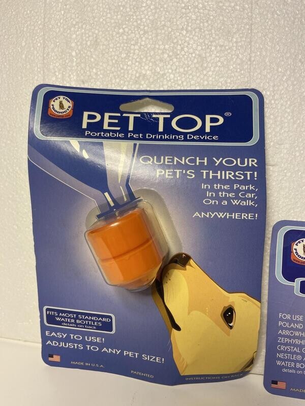 Pet Top - Combo Portable Drinking Device & Short Neck Adapter - Orange