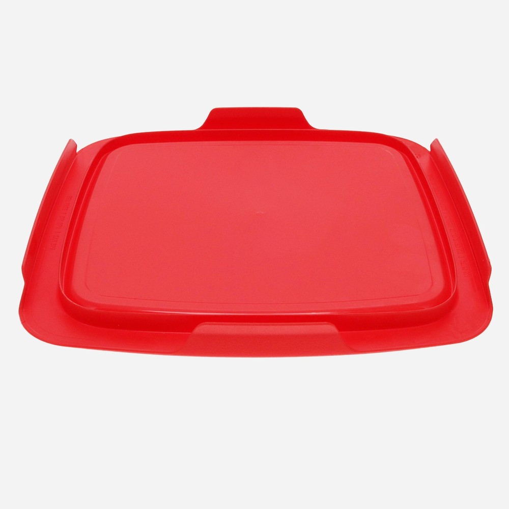 Pyrex C-222-PC Square Red Easy Grab Plastic Storage Replacement Lid (4-Pack)