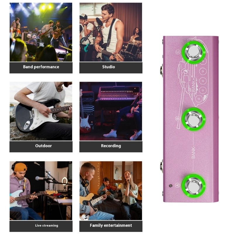 Guitar Effects Pedal 6 Modules Noise Reduction Boost Compressor EQ Controls