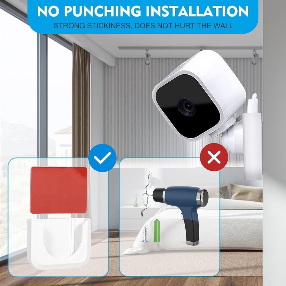 Secure Your Home: Adhesive Wall Mount for Blink Mini - No Tools Needed, 2 Pack