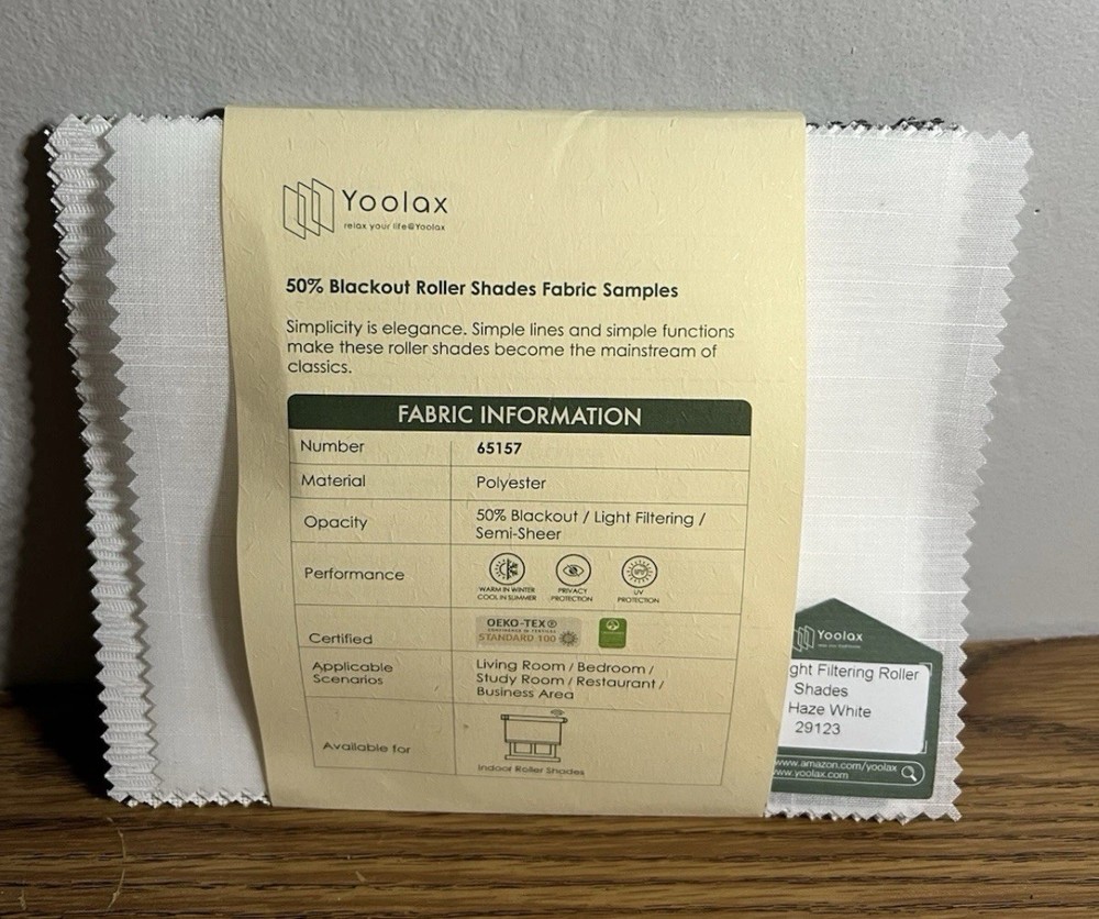 50% Blackout Roller Shades Fabric Samples
