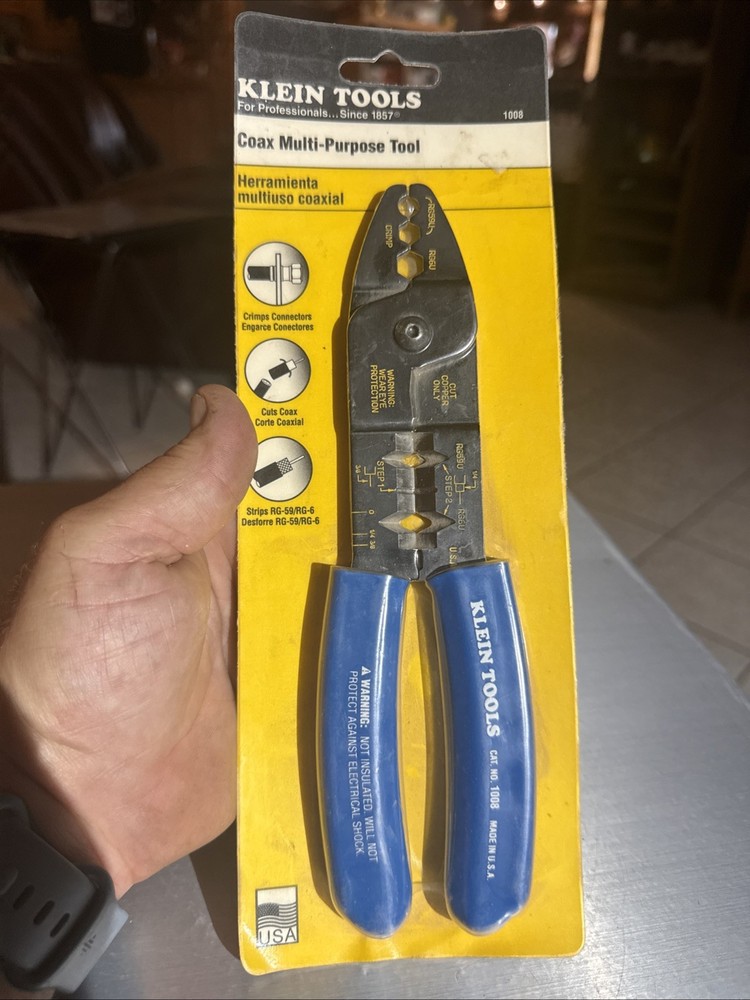 KLEIN TOOLS Coax Multi-Purpose Electrical Plier Tool 1008 Made in USA