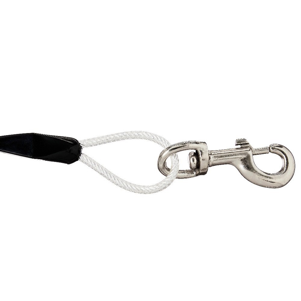 (2 pack)Reflective Vinyl-Covered Tie-Out Cable for Dogs,Large, 25'