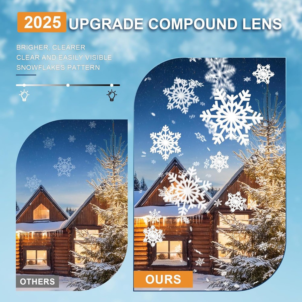 Christmas Projector Lights Outdoor, Dynamic Snowflake Projector with Remote Cont
