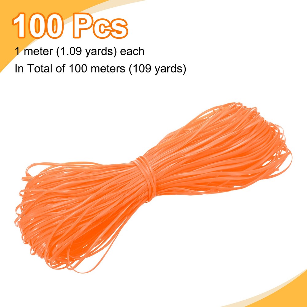 100pcs Plastic Landyard String, 1m Gimp Boondoggle Cord for Crafts, Orange