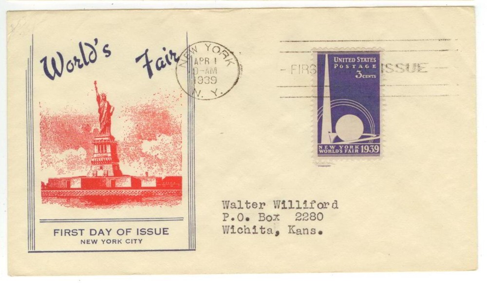 1939 New York World's Fair FDC - nice cachet