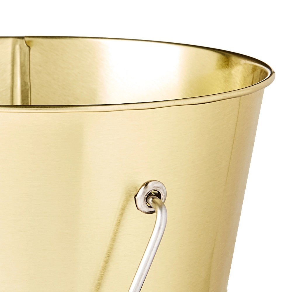 Gold Tin Pail with Handle 6 Pack 4.6 Ounce Capacity