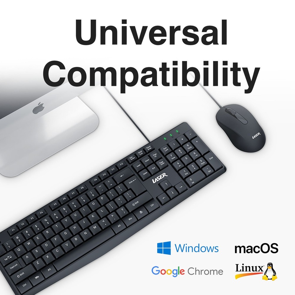 Laser Ergonomic USB Wired Mouse for PC Laptop Mac Windows Linux 1000DPI