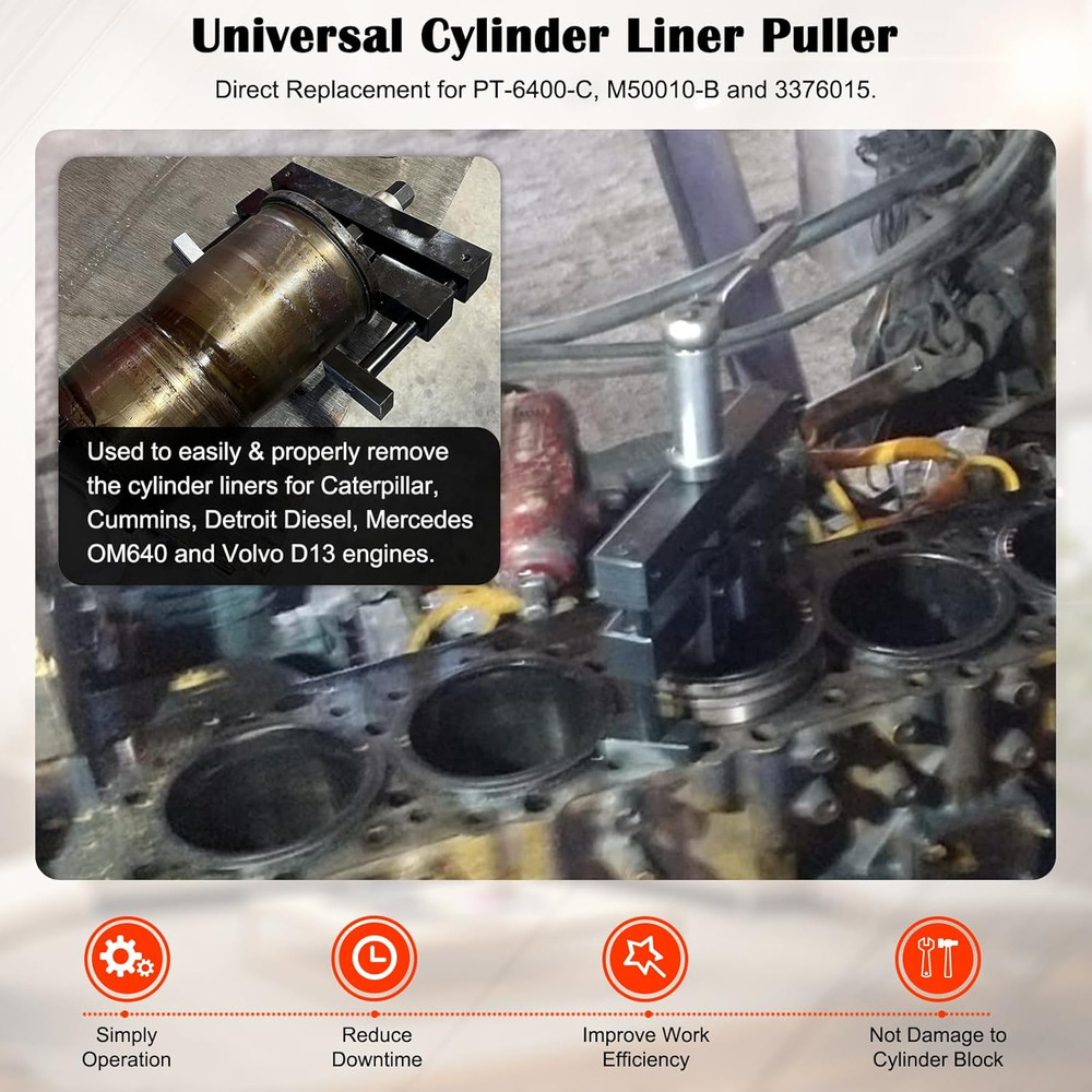 Universal Cylinder Liner Puller Assembly Fits for Mack Cummins CAT Caterpillar,
