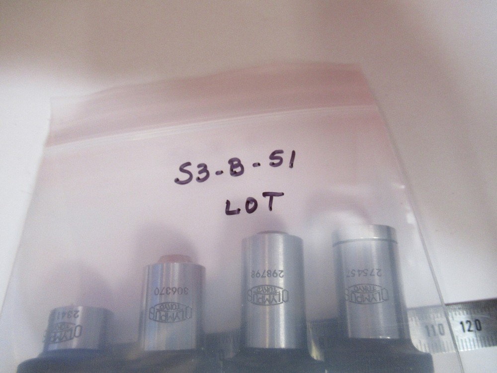 LOT 4ea OBJECTIVE OLYMPUS JAPAN OPTICS MICROSCOPE PART AS PICTURED S3-B-51