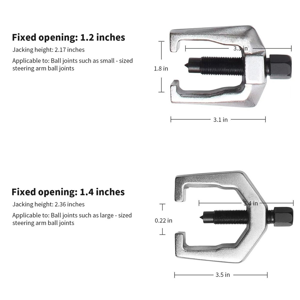 5 PCS Pitman Arm Puller Ball Joint Separator Tie Rod Front End Service Tool Set