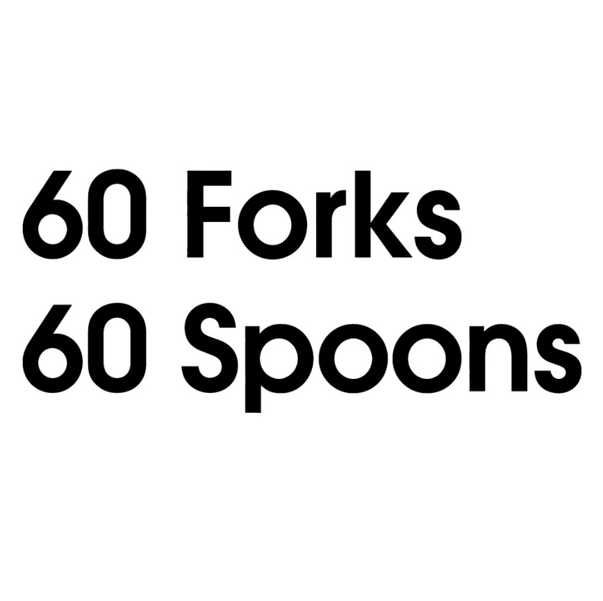 Disposable Plastic White Forks and Spoons, 120 Count includes 60F/60S