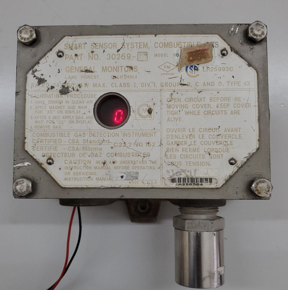 GENERAL MONITORS 30259 COMBUSTIBLE GAS Smart Sensor CSA FM Class