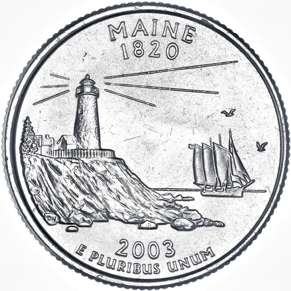 2003 D State Quarter Maine BU CN-Clad US Coin