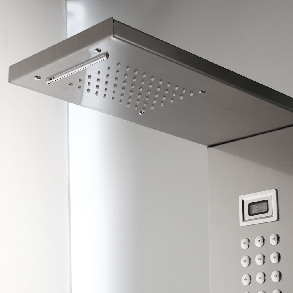Stainless Steel Shower Panel Column Tower Digital Display Rainfall Massage Mixer
