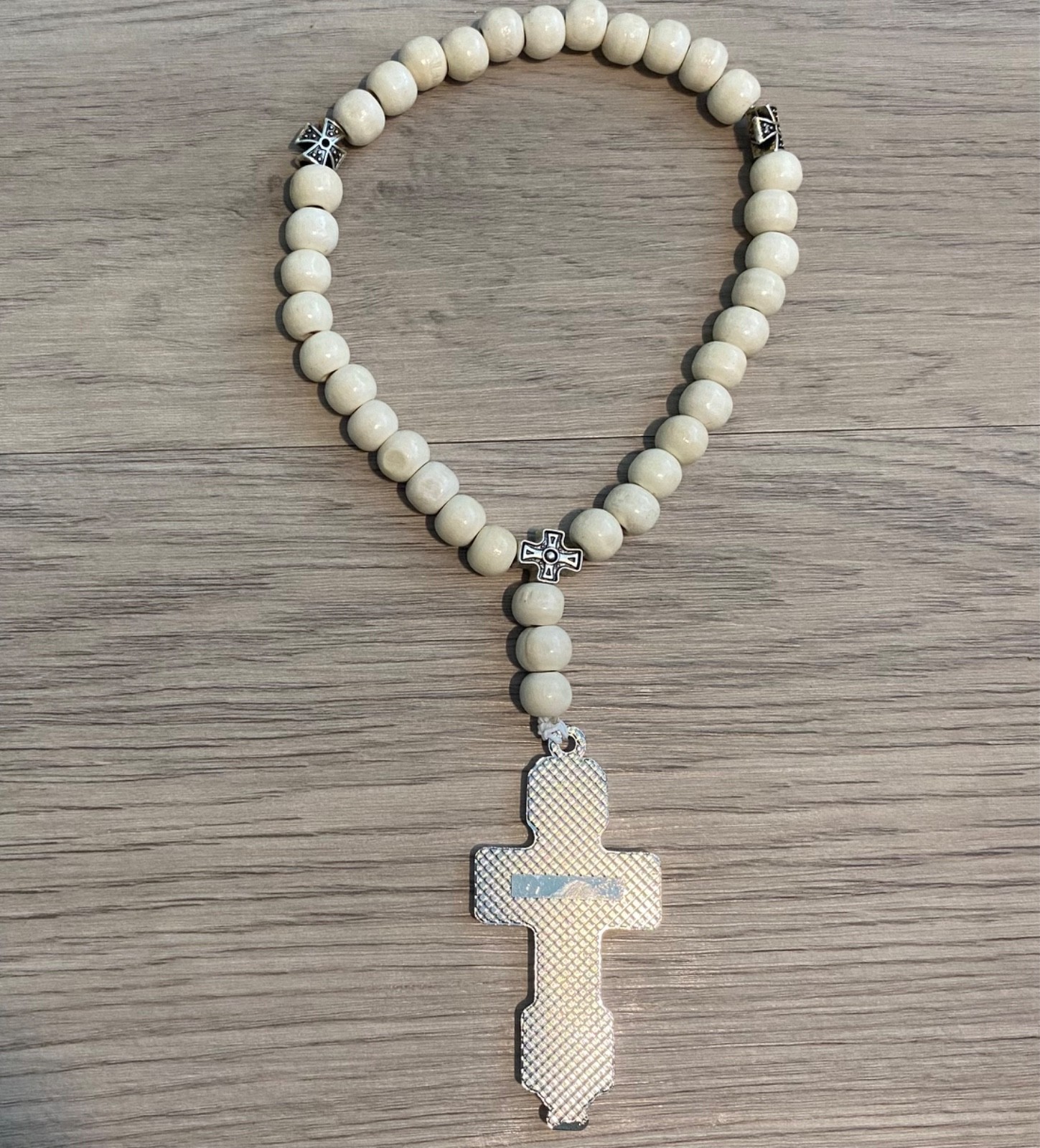 Eastern Orthodox Chotki Komboskini Prayer Beads Rosary 33 Beads Wooden White