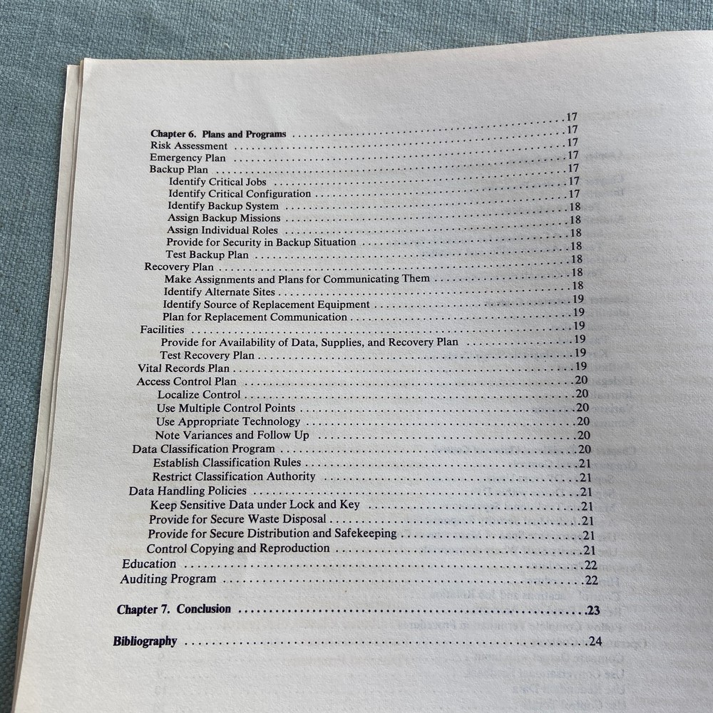 Vintage IBM Data Security Controls Procedures DP Installations 1977 2nd Ed. PC