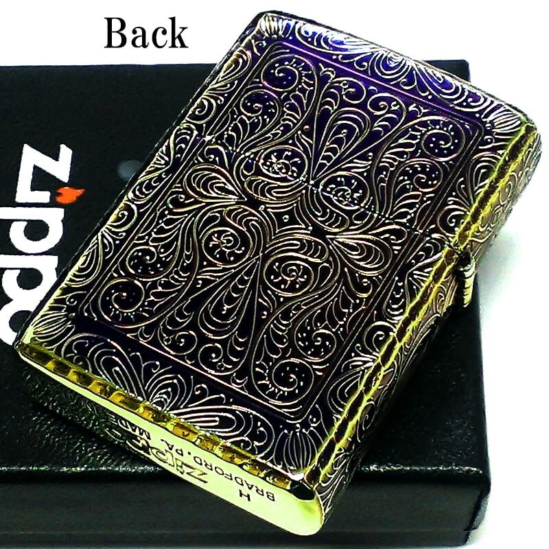 Zippo 5 Sided Processing Arabesque Aurora Gold Oxidized Lighter Limited Number