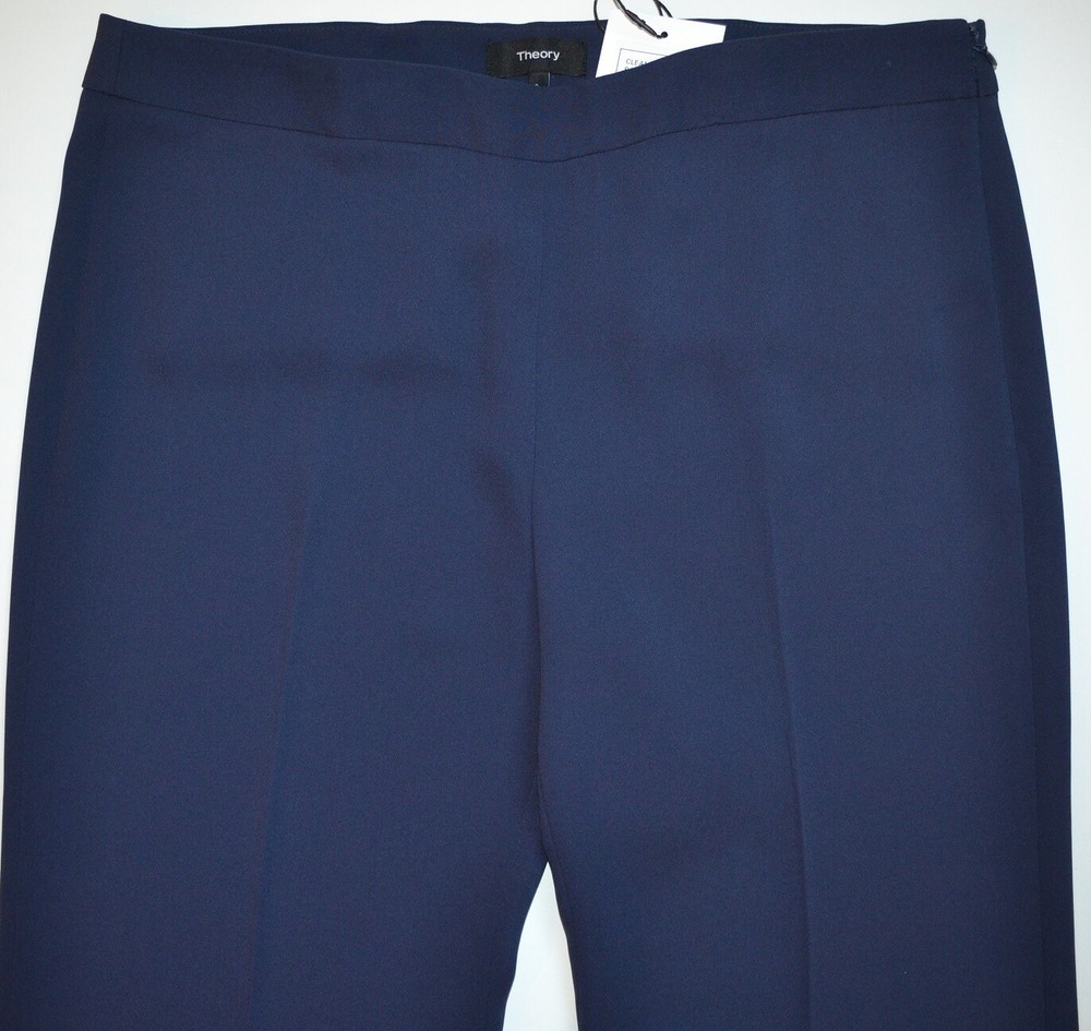 NWT $295 Theory Clean Flare Pants in Spring Navy Size 8