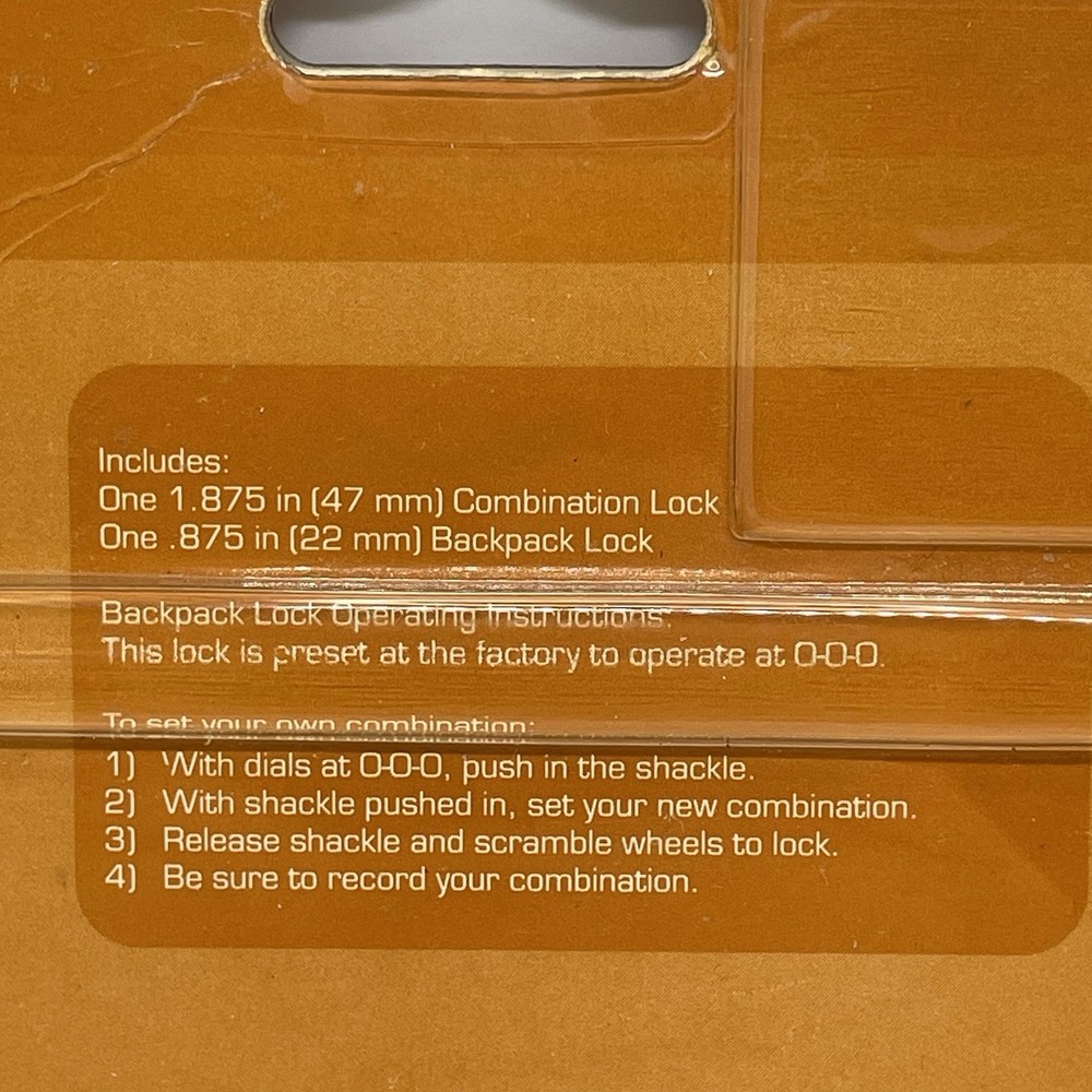 2001 Target Master Lock Padlock 2-Pack Standard Combination Lock & Backpack Lock