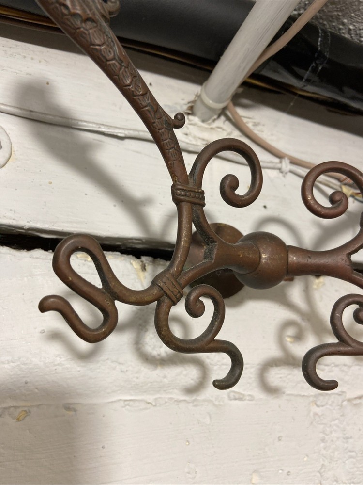 Antique Solid Brass Dragon Sea Serpent Double Hook Wall Mount